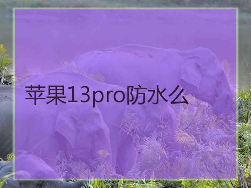 苹果13pro防水么