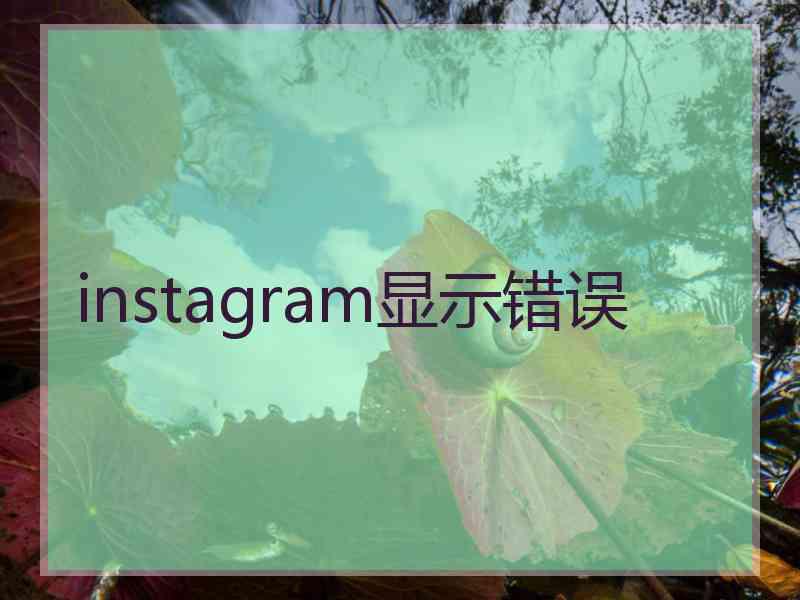 instagram显示错误