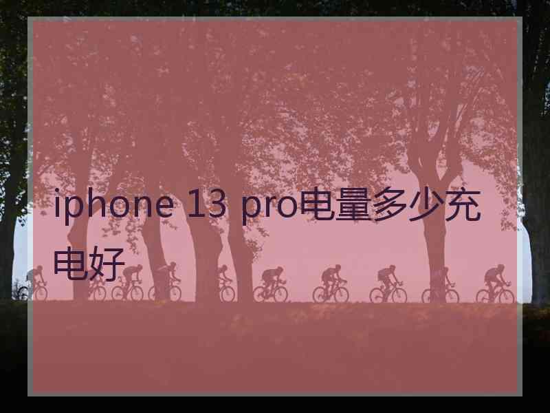 iphone 13 pro电量多少充电好