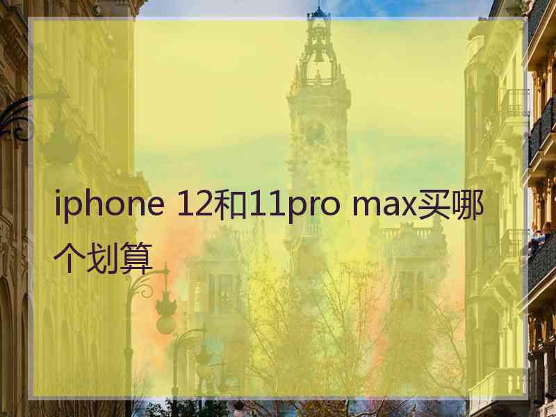 iphone 12和11pro max买哪个划算