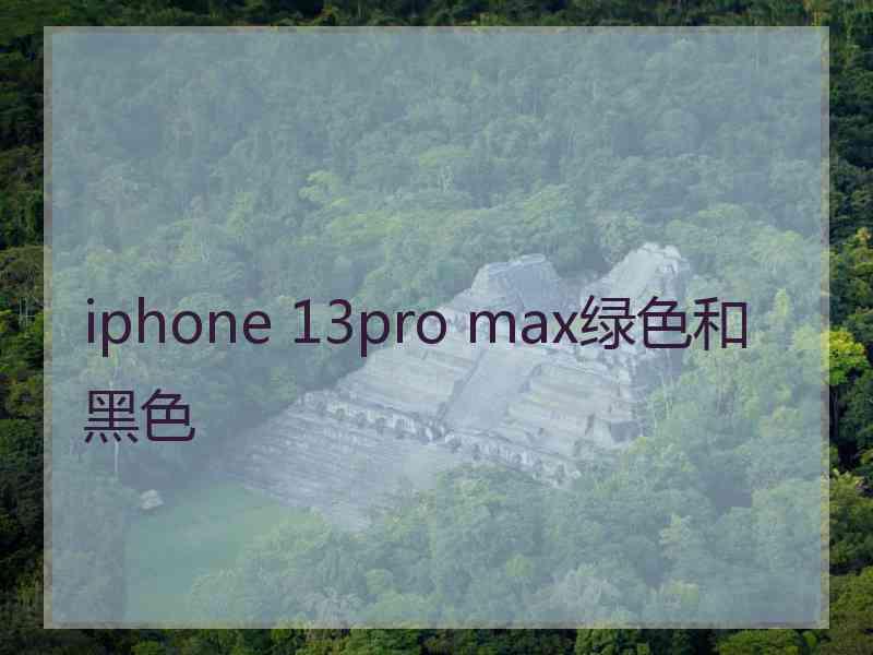 iphone 13pro max绿色和黑色