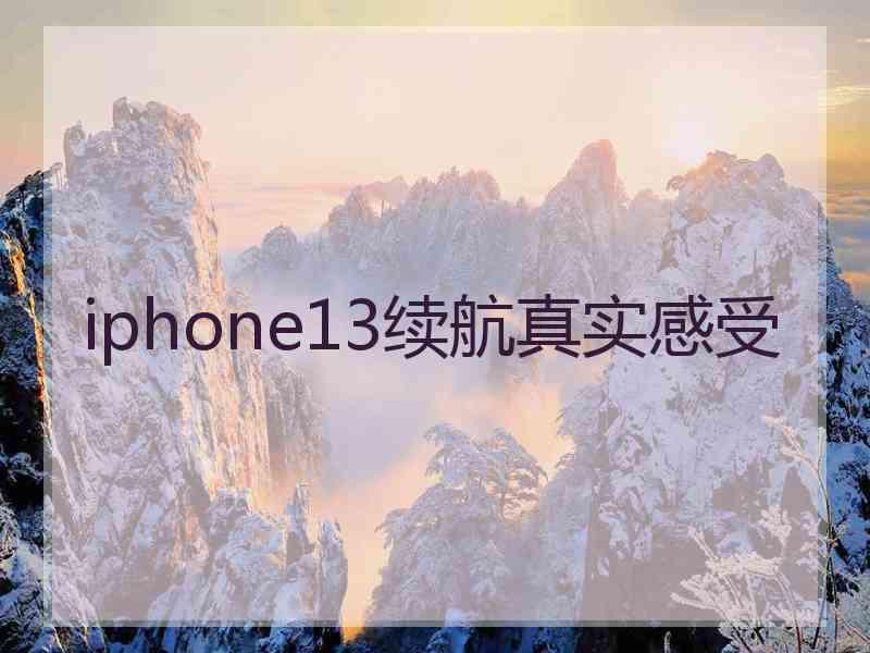 iphone13续航真实感受