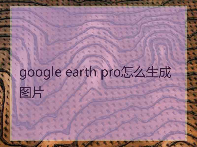 google earth pro怎么生成图片