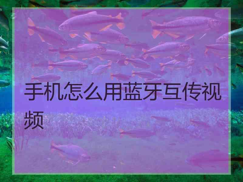 手机怎么用蓝牙互传视频