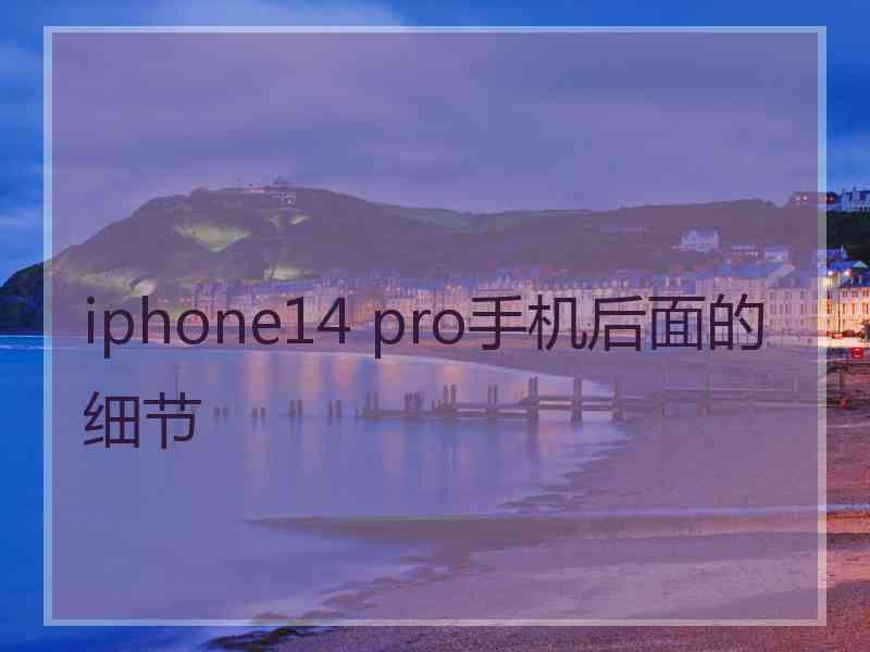 iphone14 pro手机后面的细节