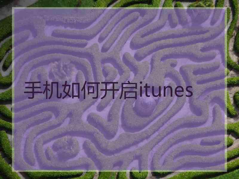 手机如何开启itunes