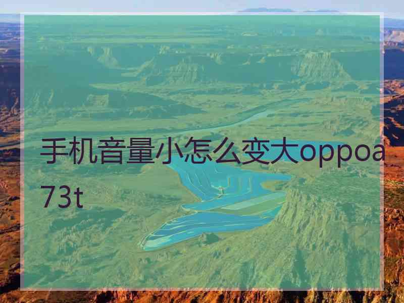 手机音量小怎么变大oppoa73t