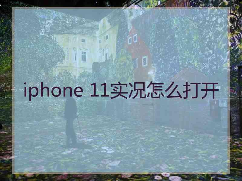 iphone 11实况怎么打开