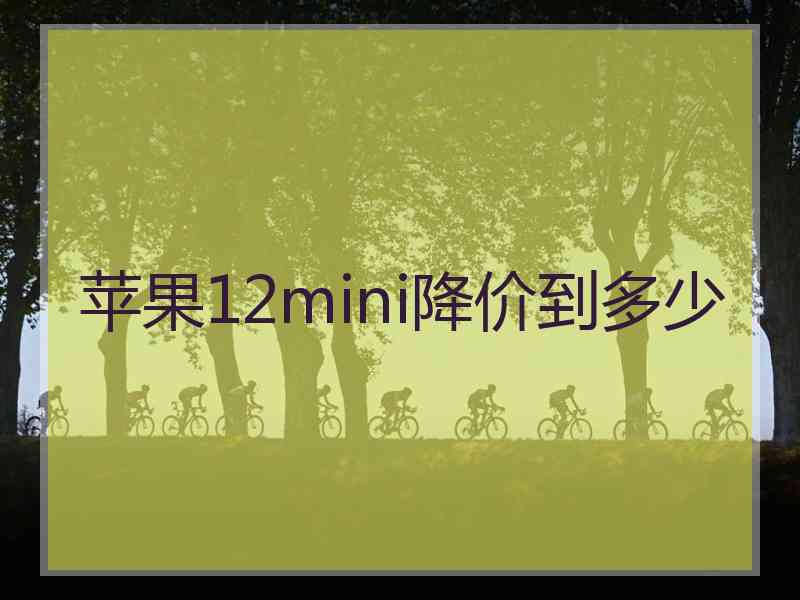 苹果12mini降价到多少