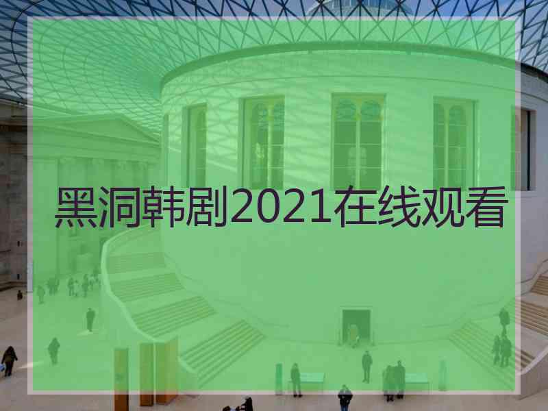 黑洞韩剧2021在线观看