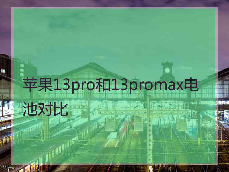 苹果13pro和13promax电池对比