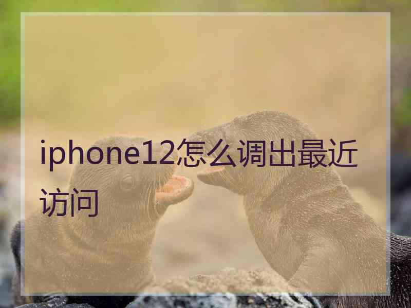 iphone12怎么调出最近访问