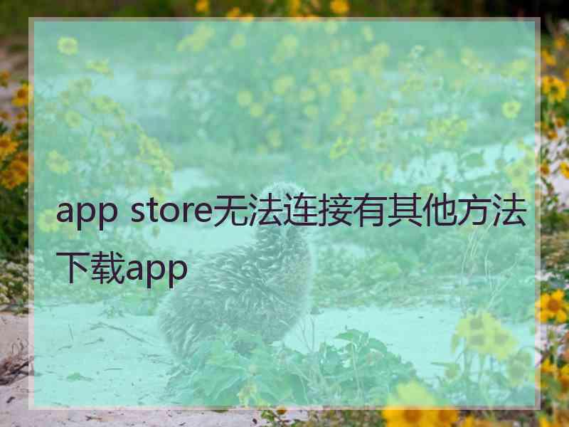 app store无法连接有其他方法下载app