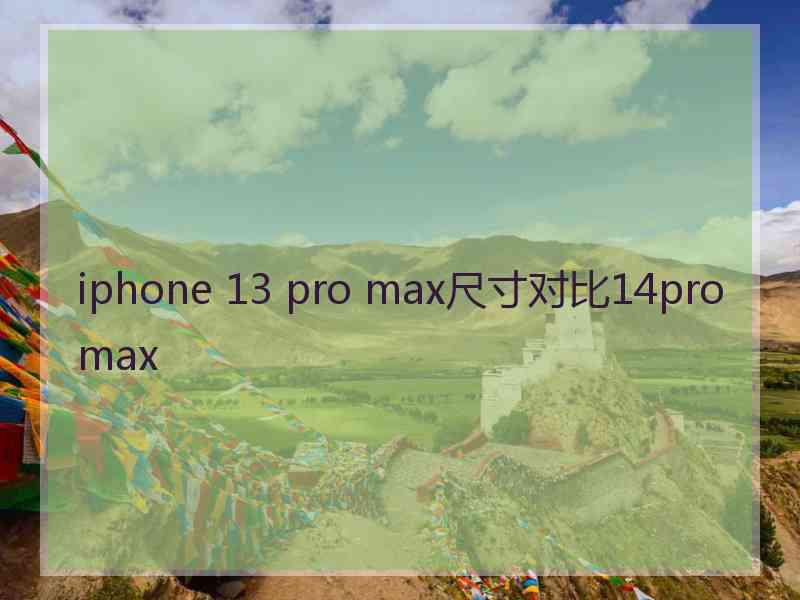 iphone 13 pro max尺寸对比14promax