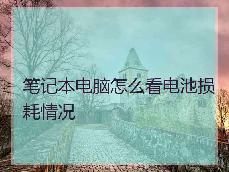 笔记本电脑怎么看电池损耗情况