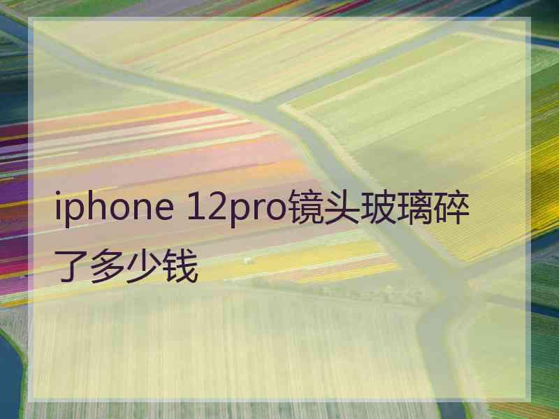 iphone 12pro镜头玻璃碎了多少钱