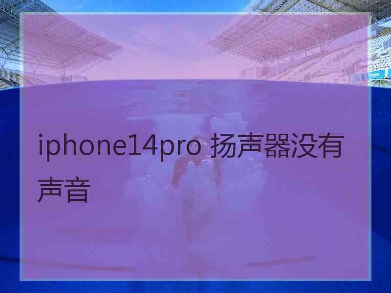 iphone14pro 扬声器没有声音