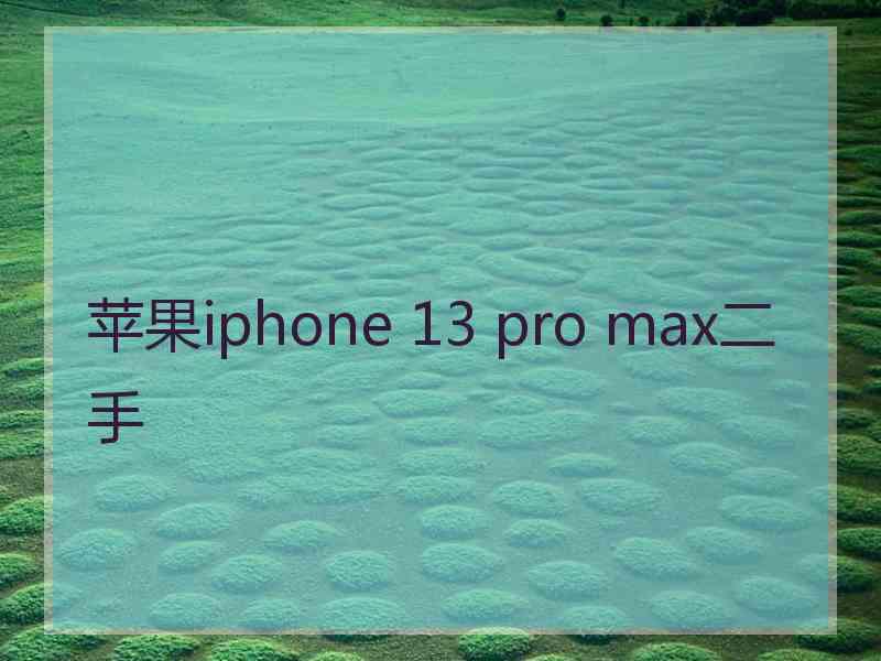 苹果iphone 13 pro max二手