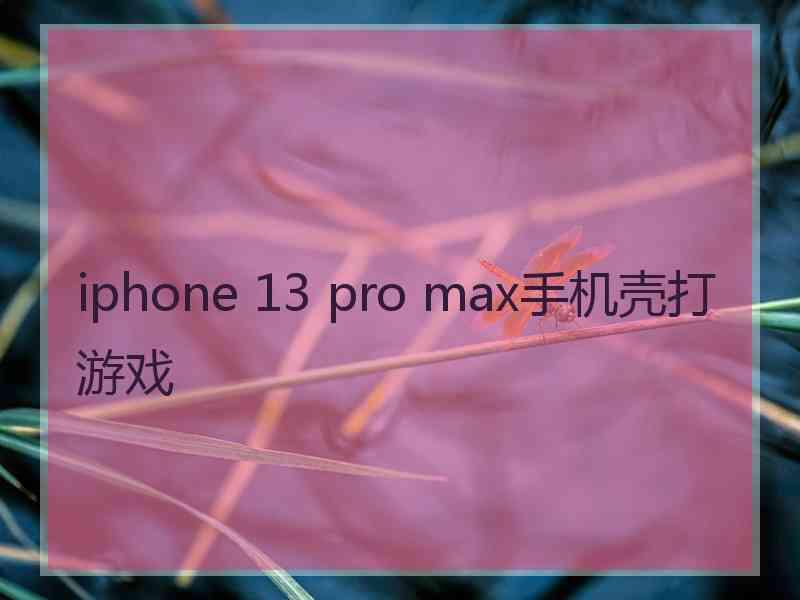 iphone 13 pro max手机壳打游戏