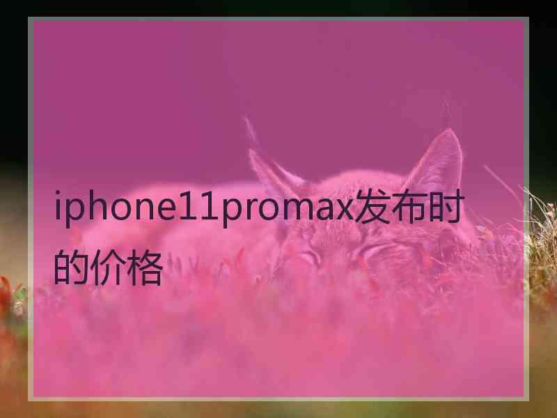 iphone11promax发布时的价格