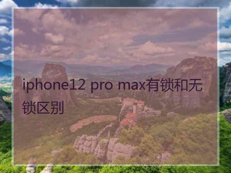 iphone12 pro max有锁和无锁区别