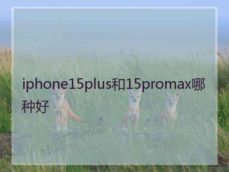 iphone15plus和15promax哪种好