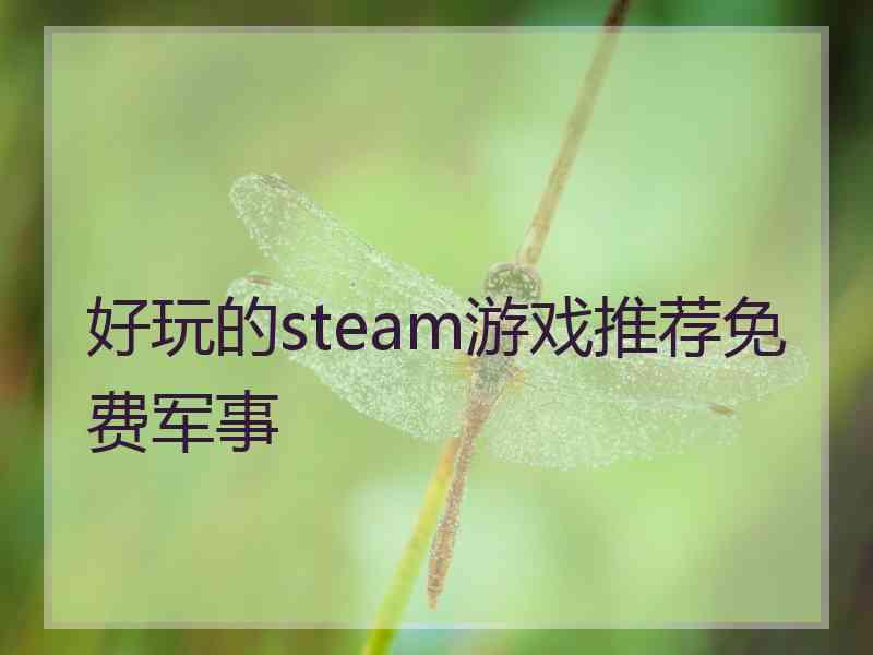 好玩的steam游戏推荐免费军事