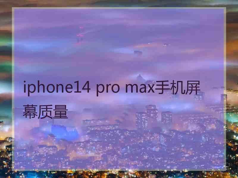 iphone14 pro max手机屏幕质量