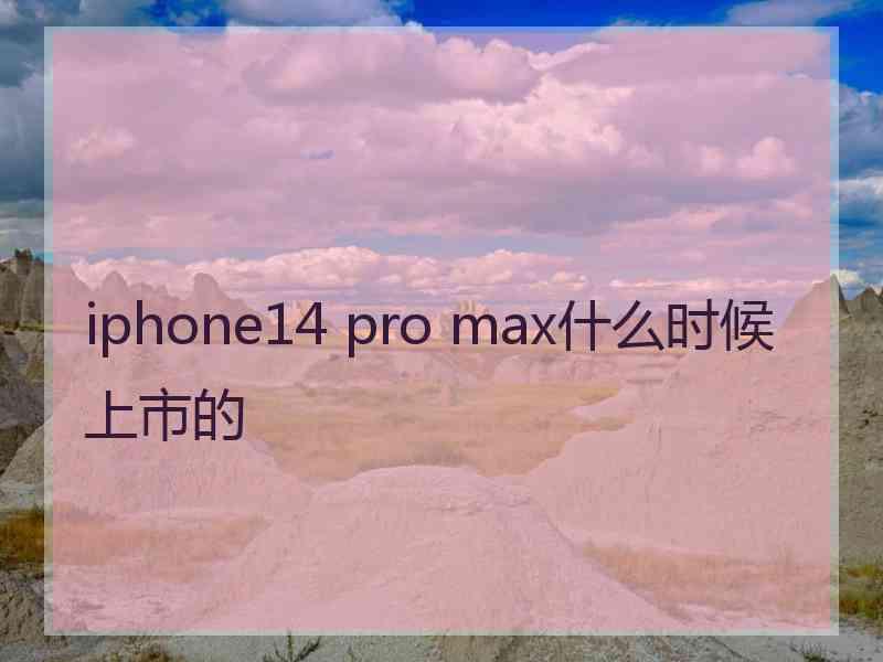 iphone14 pro max什么时候上市的