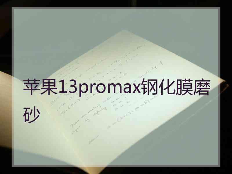 苹果13promax钢化膜磨砂