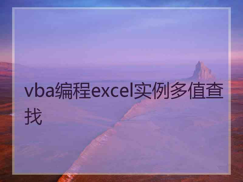 vba编程excel实例多值查找