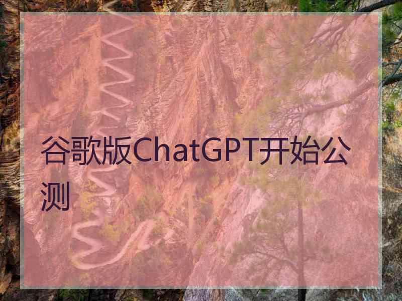 谷歌版ChatGPT开始公测