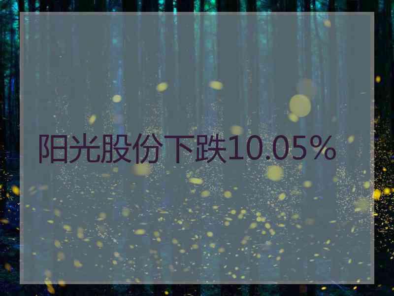 阳光股份下跌10.05%