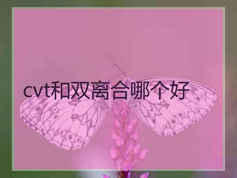 cvt和双离合哪个好