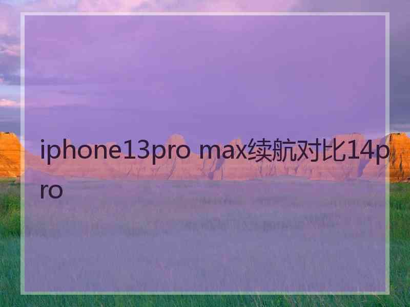 iphone13pro max续航对比14pro