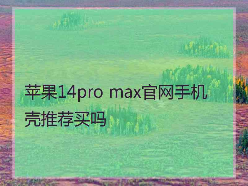 苹果14pro max官网手机壳推荐买吗