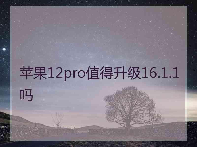 苹果12pro值得升级16.1.1吗