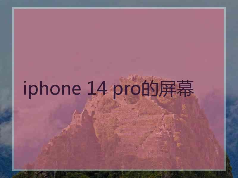 iphone 14 pro的屏幕