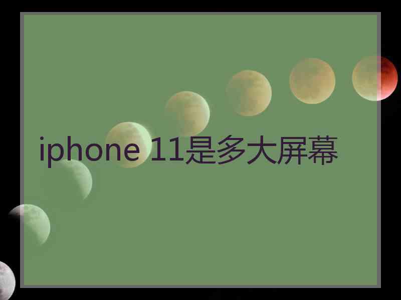 iphone 11是多大屏幕