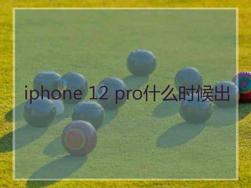 iphone 12 pro什么时候出