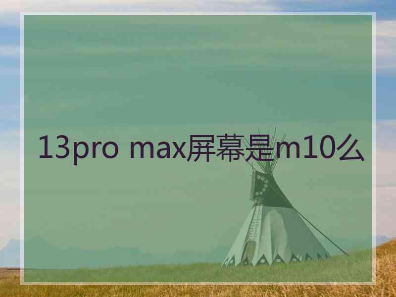 13pro max屏幕是m10么