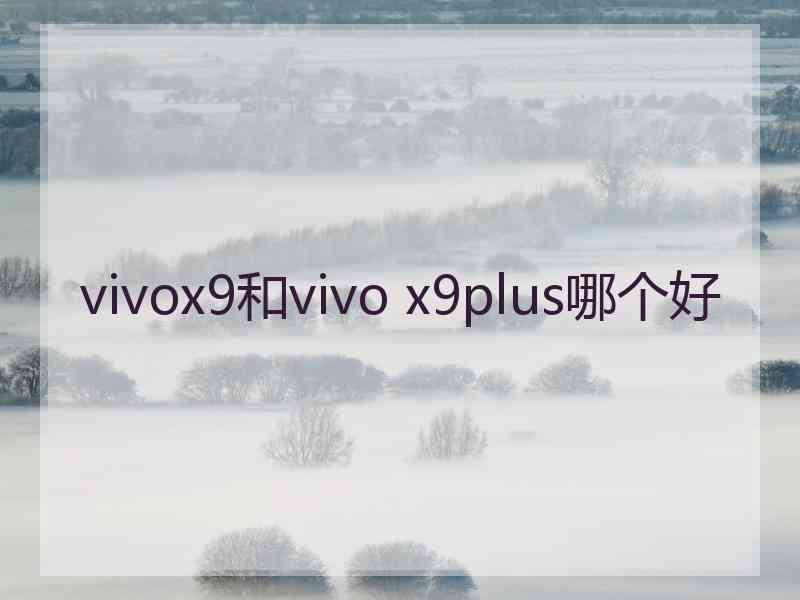 vivox9和vivo x9plus哪个好