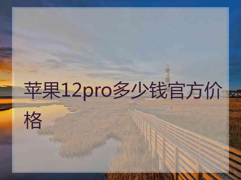 苹果12pro多少钱官方价格