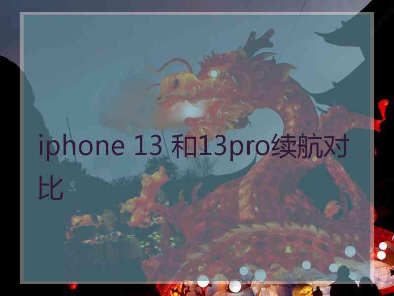 iphone 13 和13pro续航对比