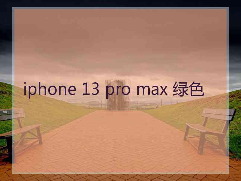 iphone 13 pro max 绿色