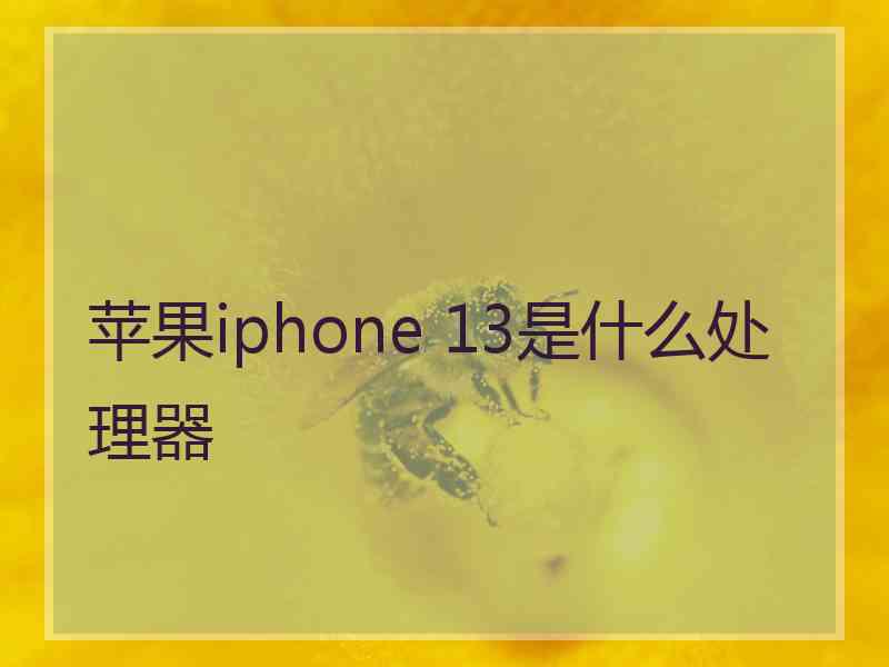 苹果iphone 13是什么处理器