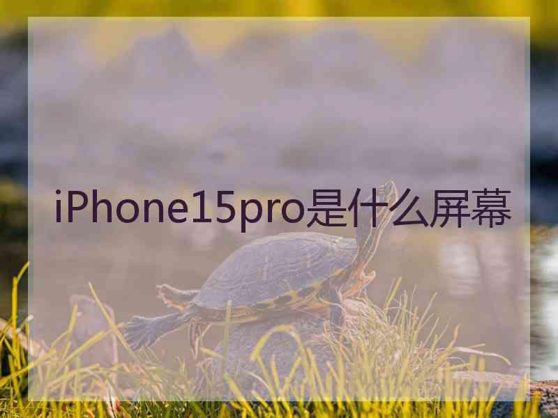 iPhone15pro是什么屏幕