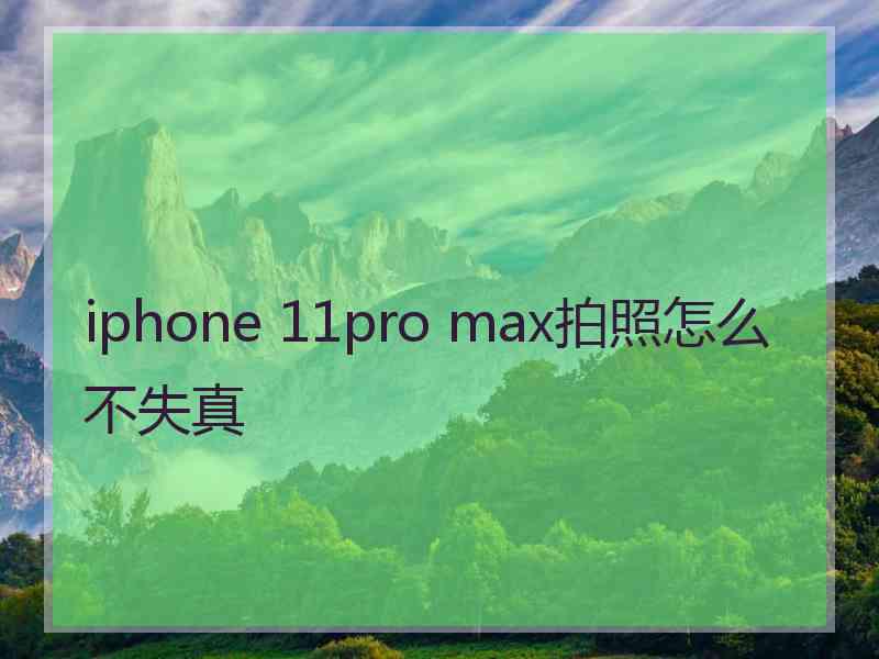 iphone 11pro max拍照怎么不失真