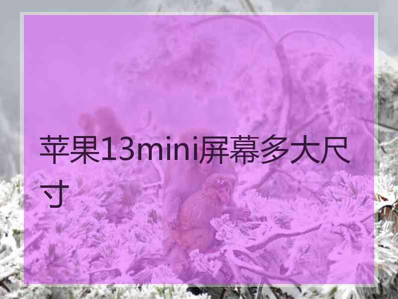 苹果13mini屏幕多大尺寸