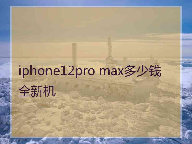 iphone12pro max多少钱全新机